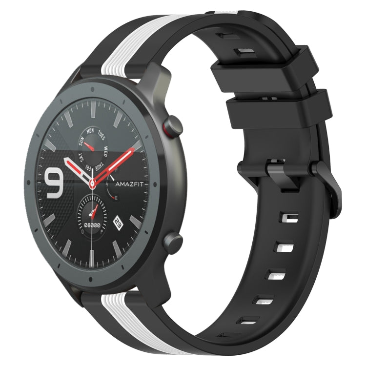 For Amazfit GTR 47mm 22mm Vertical Two-Color Silicone Watch Band