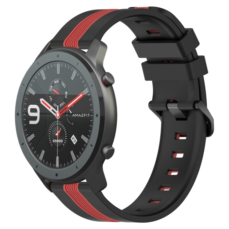 For Amazfit GTR 47mm 22mm Vertical Two-Color Silicone Watch Band