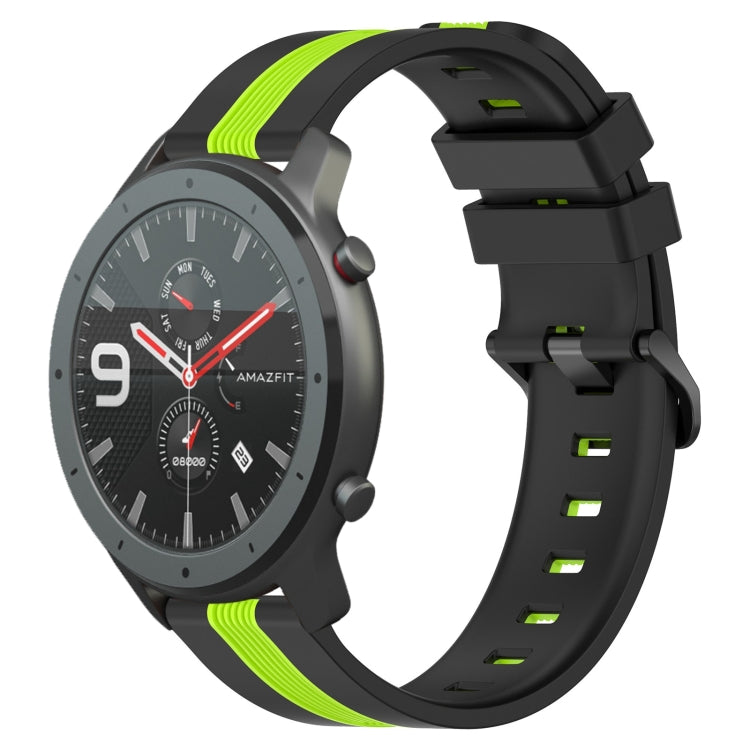 For Amazfit GTR 47mm 22mm Vertical Two-Color Silicone Watch Band