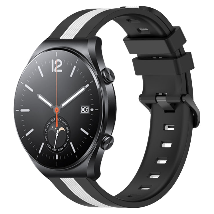 For Xiaomi MI Watch S1 22mm Vertical Two-Color Silicone Watch Band