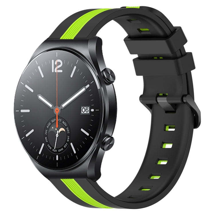 For Xiaomi MI Watch S1 22mm Vertical Two-Color Silicone Watch Band
