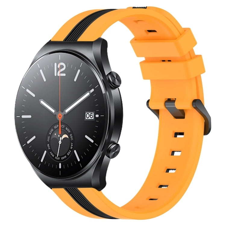 For Xiaomi MI Watch S1 22mm Vertical Two-Color Silicone Watch Band