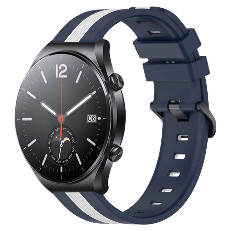 For Xiaomi MI Watch S1 22mm Vertical Two-Color Silicone Watch Band