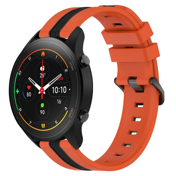 For Xiaomi MI Watch S1 Pro 22mm Vertical Two-Color Silicone Watch Band