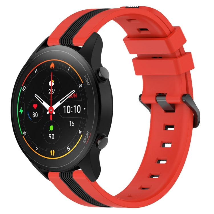 For Xiaomi MI Watch S1 Pro 22mm Vertical Two-Color Silicone Watch Band