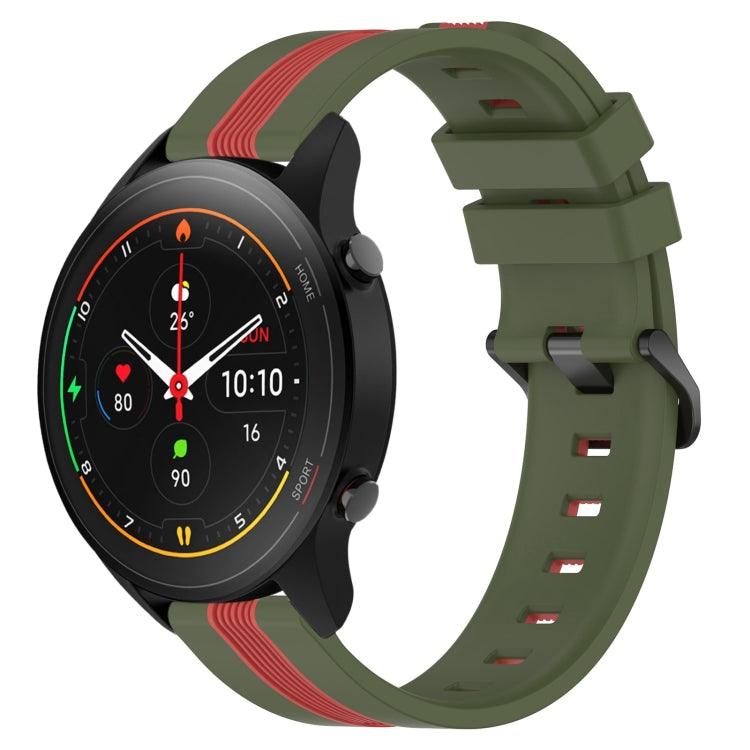 For Xiaomi MI Watch S1 Pro 22mm Vertical Two-Color Silicone Watch Band