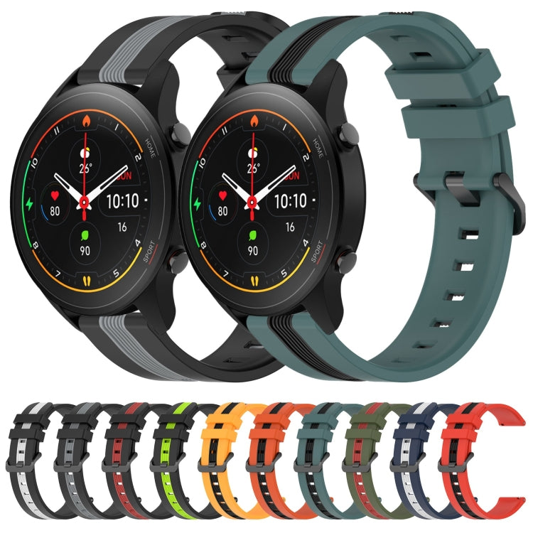 For Xiaomi MI Watch S1 Pro 22mm Vertical Two-Color Silicone Watch Band