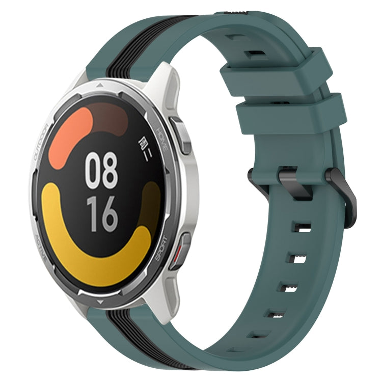 For Xiaomi MI Watch Color 2 22mm Vertical Two-Color Silicone Watch Band