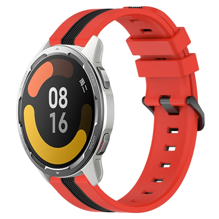 For Xiaomi MI Watch Color 2 22mm Vertical Two-Color Silicone Watch Band