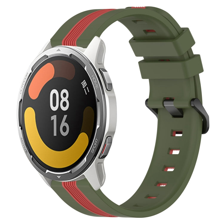 For Xiaomi MI Watch Color 2 22mm Vertical Two-Color Silicone Watch Band