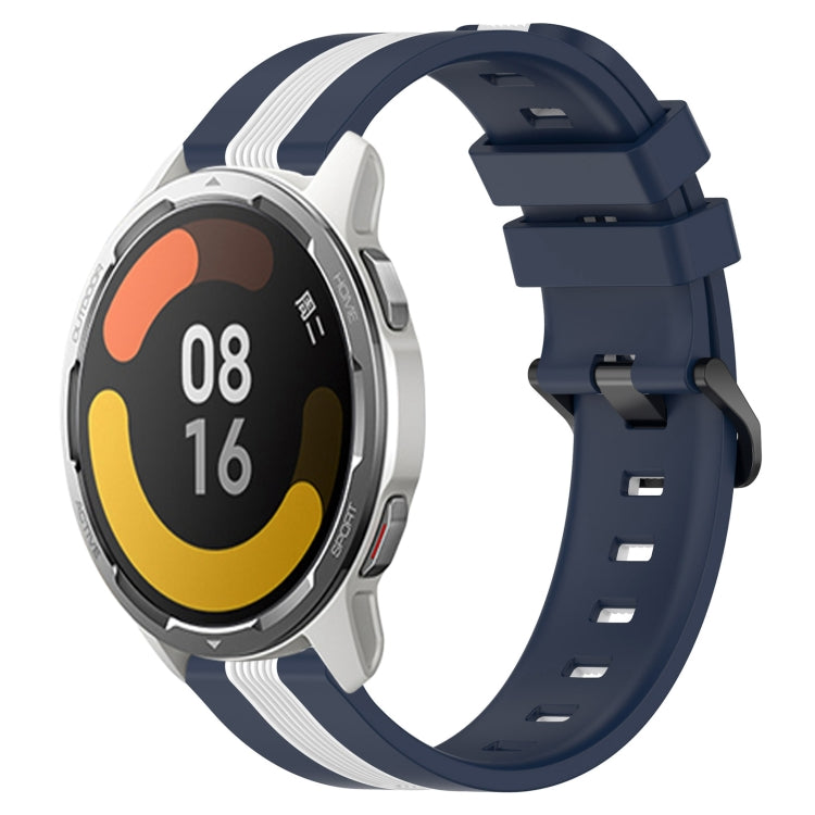 For Xiaomi MI Watch Color 2 22mm Vertical Two-Color Silicone Watch Band