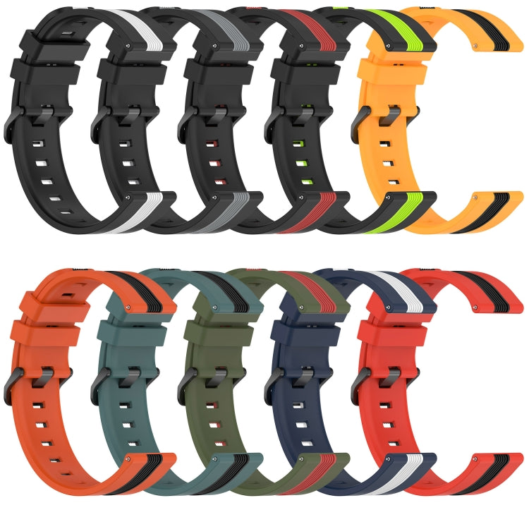 For Xiaomi MI Watch Color 2 22mm Vertical Two-Color Silicone Watch Band