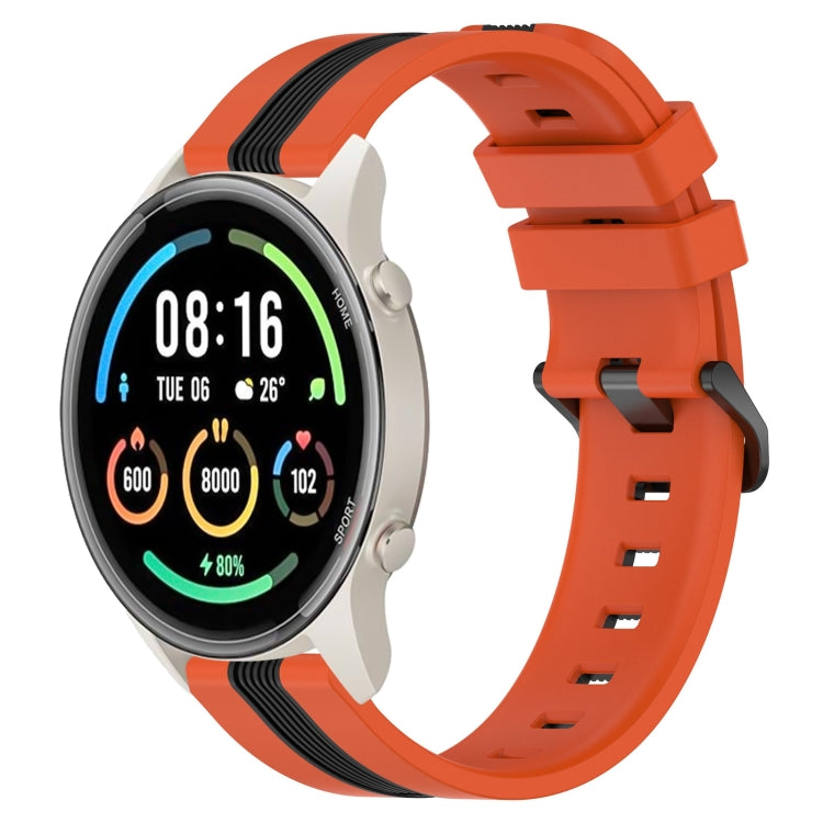 For Xiaomi MI Watch Sport 22mm Vertical Two-Color Silicone Watch Band