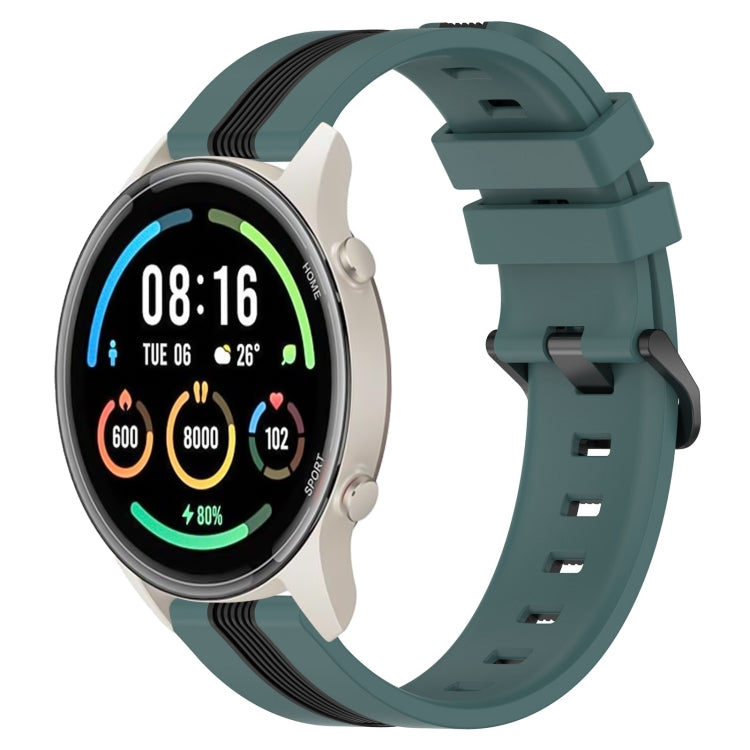 For Xiaomi MI Watch Sport 22mm Vertical Two-Color Silicone Watch Band