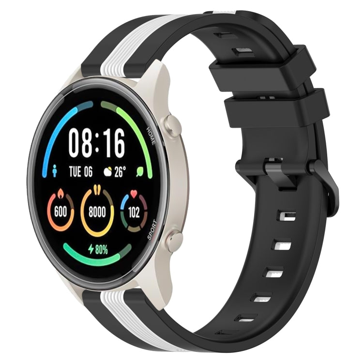 For Xiaomi MI Watch Sport 22mm Vertical Two-Color Silicone Watch Band
