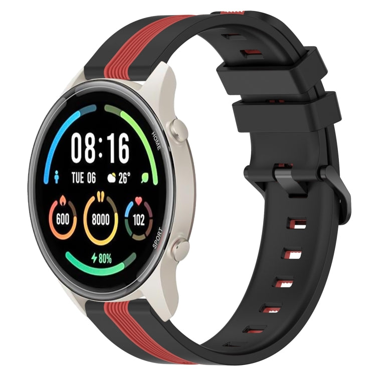 For Xiaomi MI Watch Sport 22mm Vertical Two-Color Silicone Watch Band