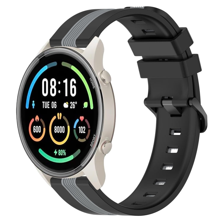 For Xiaomi MI Watch Sport 22mm Vertical Two-Color Silicone Watch Band