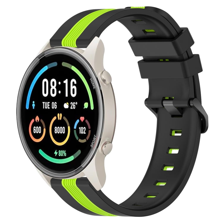 For Xiaomi MI Watch Sport 22mm Vertical Two-Color Silicone Watch Band