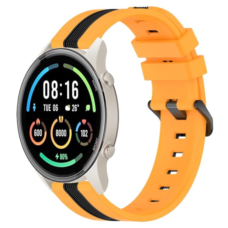 For Xiaomi MI Watch Sport 22mm Vertical Two-Color Silicone Watch Band