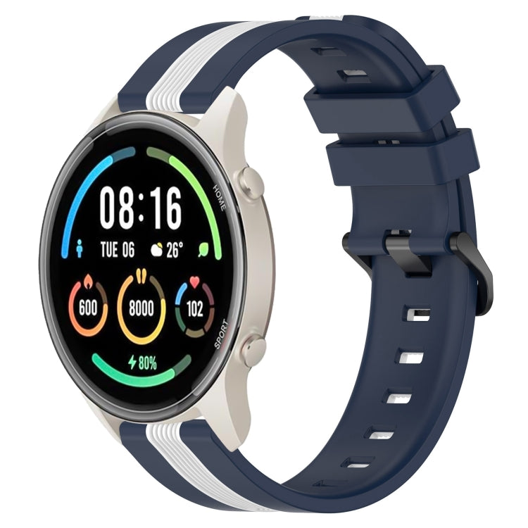 For Xiaomi MI Watch Sport 22mm Vertical Two-Color Silicone Watch Band