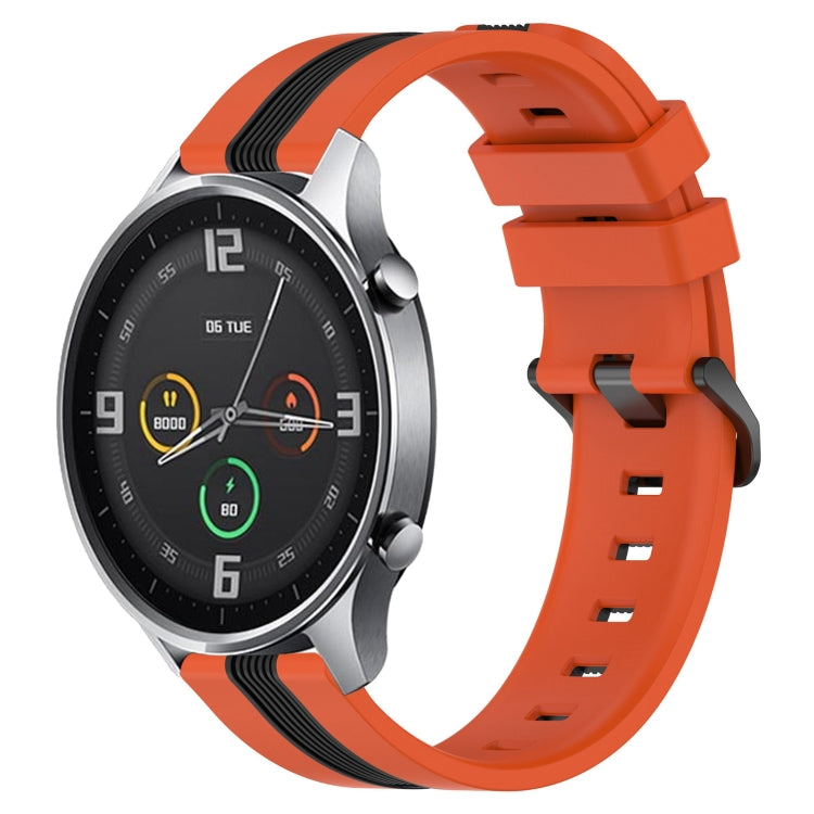 For Xiaomi MI Watch Color 22mm Vertical Two-Color Silicone Watch Band