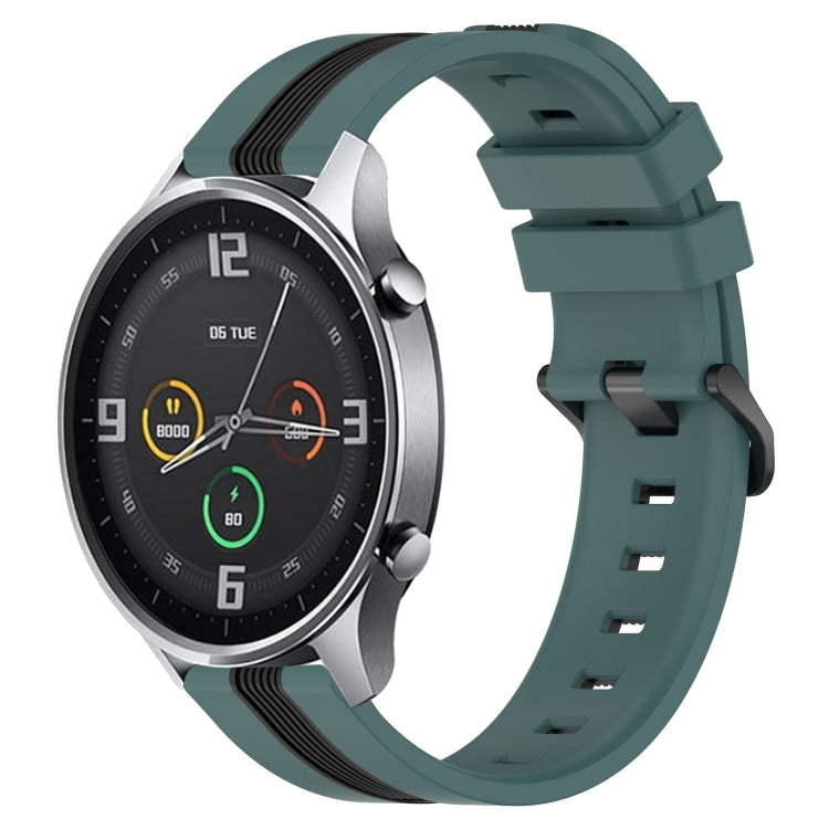 For Xiaomi MI Watch Color 22mm Vertical Two-Color Silicone Watch Band