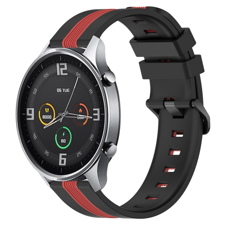 For Xiaomi MI Watch Color 22mm Vertical Two-Color Silicone Watch Band
