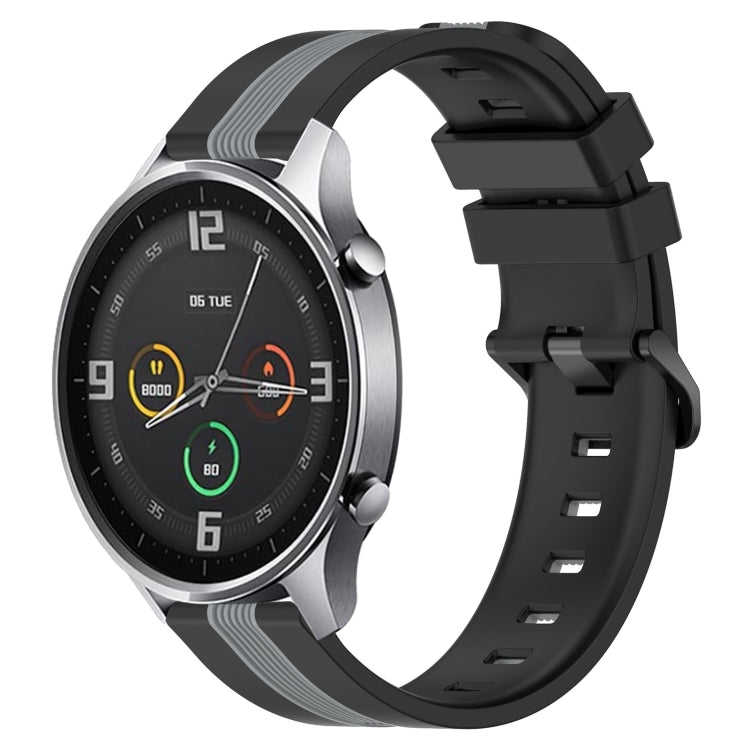 For Xiaomi MI Watch Color 22mm Vertical Two-Color Silicone Watch Band