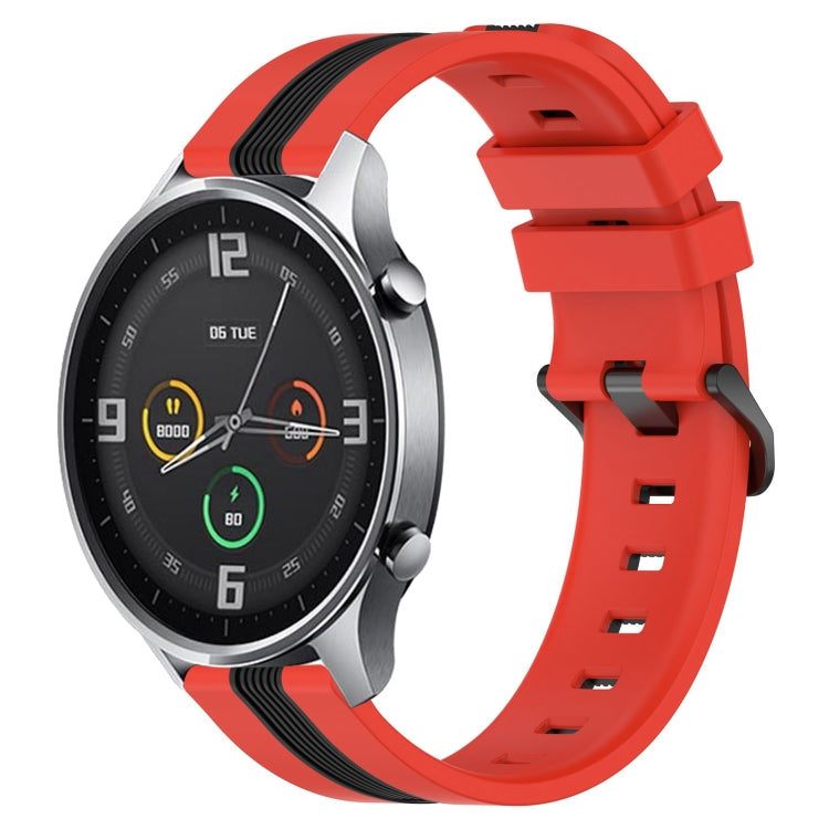 For Xiaomi MI Watch Color 22mm Vertical Two-Color Silicone Watch Band