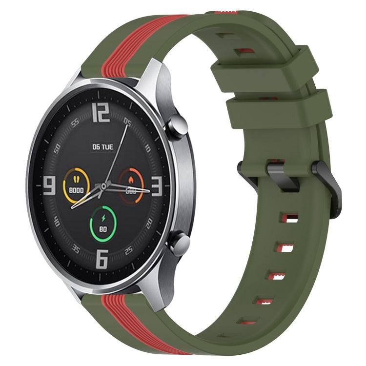 For Xiaomi MI Watch Color 22mm Vertical Two-Color Silicone Watch Band