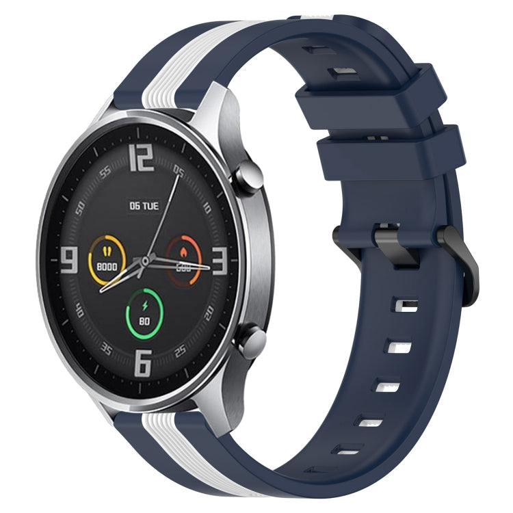 For Xiaomi MI Watch Color 22mm Vertical Two-Color Silicone Watch Band