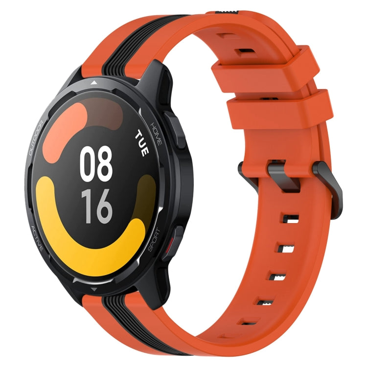 For Xiaomi MI Watch S1 Active 22mm Vertical Two-Color Silicone Watch Band