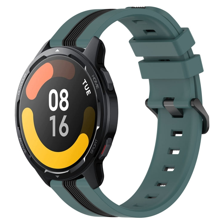 For Xiaomi MI Watch S1 Active 22mm Vertical Two-Color Silicone Watch Band