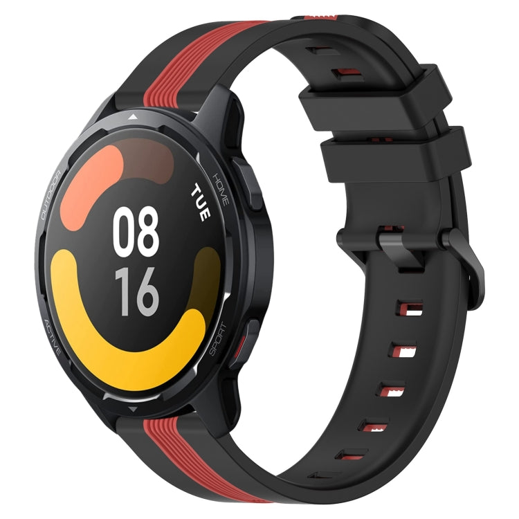 For Xiaomi MI Watch S1 Active 22mm Vertical Two-Color Silicone Watch Band