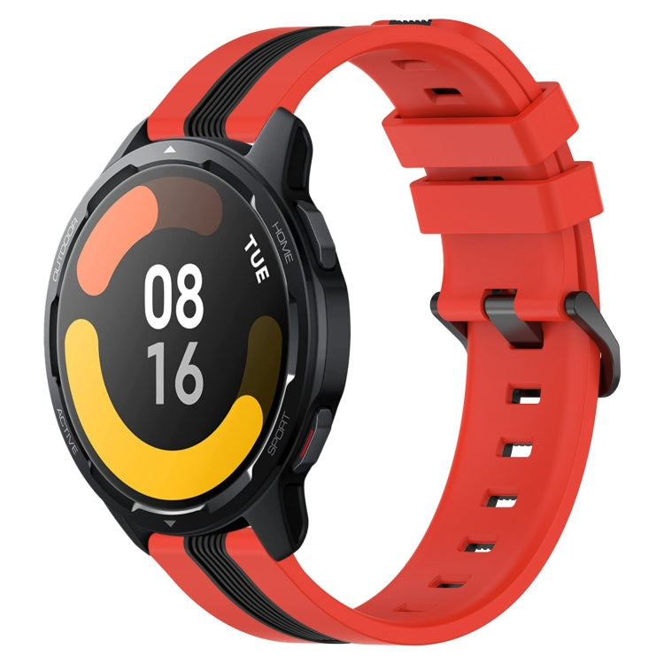For Xiaomi MI Watch S1 Active 22mm Vertical Two-Color Silicone Watch Band