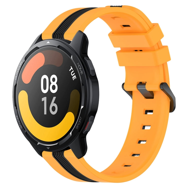 For Xiaomi MI Watch S1 Active 22mm Vertical Two-Color Silicone Watch Band