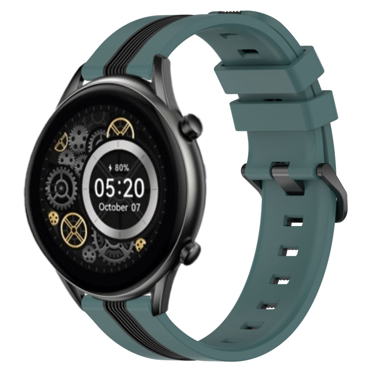 For Xiaomi Haylou RT2 LS10 22mm Vertical Two-Color Silicone Watch Band
