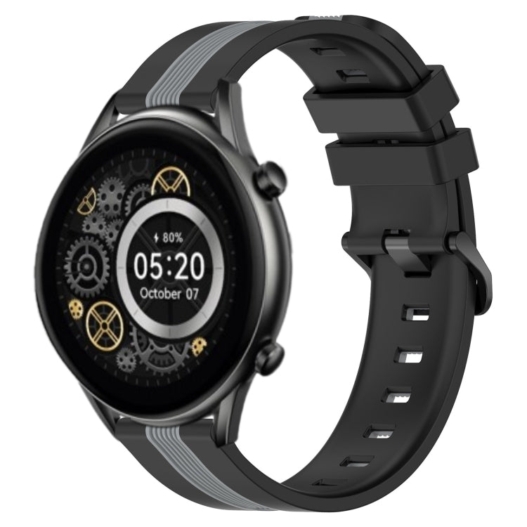 For Xiaomi Haylou RT2 LS10 22mm Vertical Two-Color Silicone Watch Band