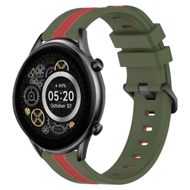 For Xiaomi Haylou RT2 LS10 22mm Vertical Two-Color Silicone Watch Band