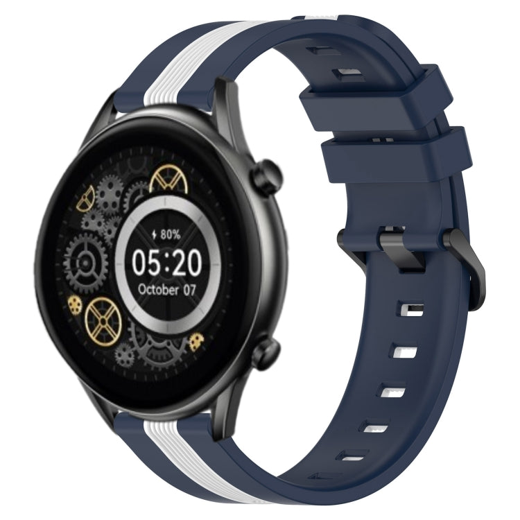 For Xiaomi Haylou RT2 LS10 22mm Vertical Two-Color Silicone Watch Band