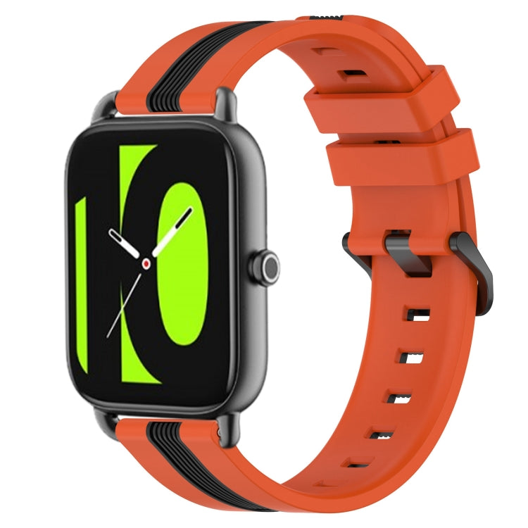 For Xiaomi Haylou RS4 LS12 22mm Vertical Two-Color Silicone Watch Band