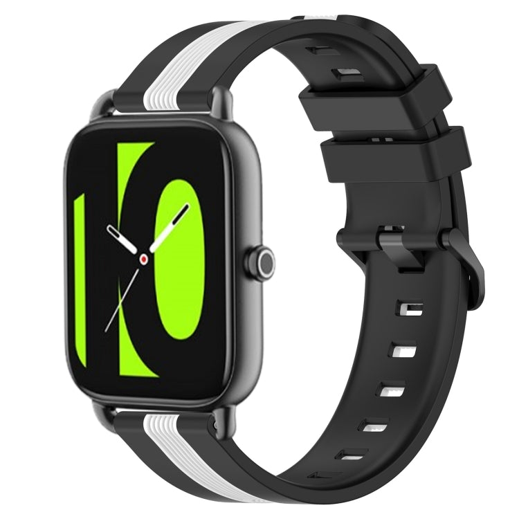 For Xiaomi Haylou RS4 LS12 22mm Vertical Two-Color Silicone Watch Band