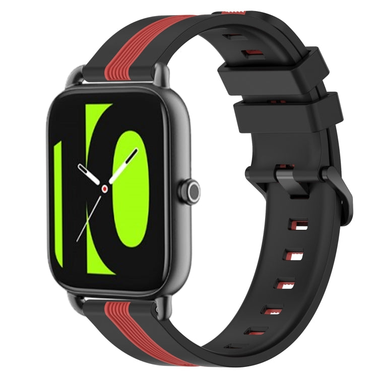For Xiaomi Haylou RS4 LS12 22mm Vertical Two-Color Silicone Watch Band