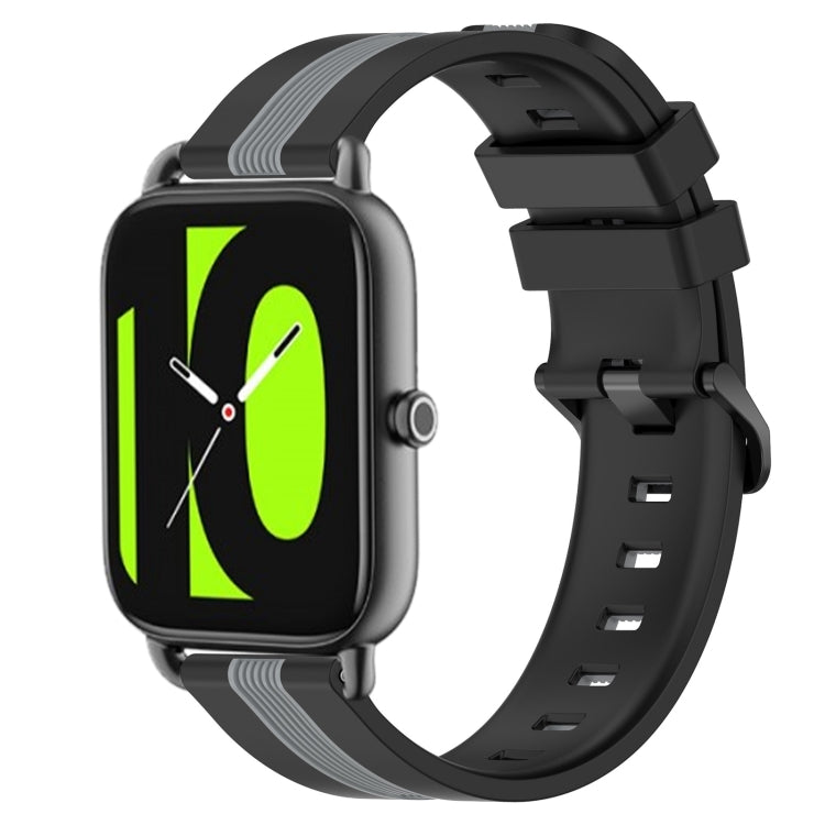 For Xiaomi Haylou RS4 LS12 22mm Vertical Two-Color Silicone Watch Band