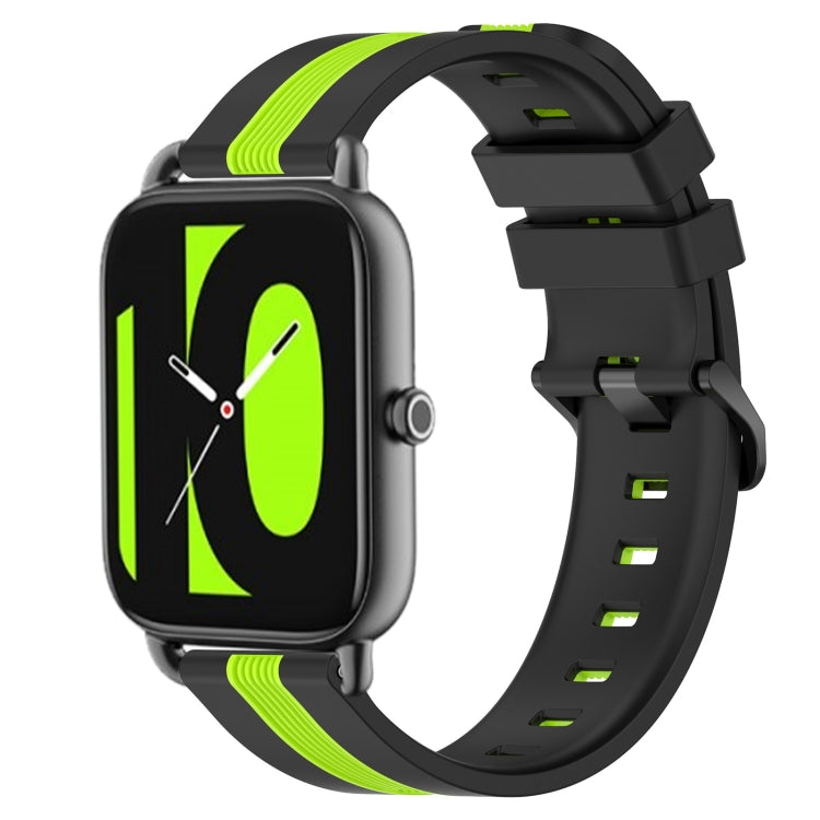For Xiaomi Haylou RS4 LS12 22mm Vertical Two-Color Silicone Watch Band