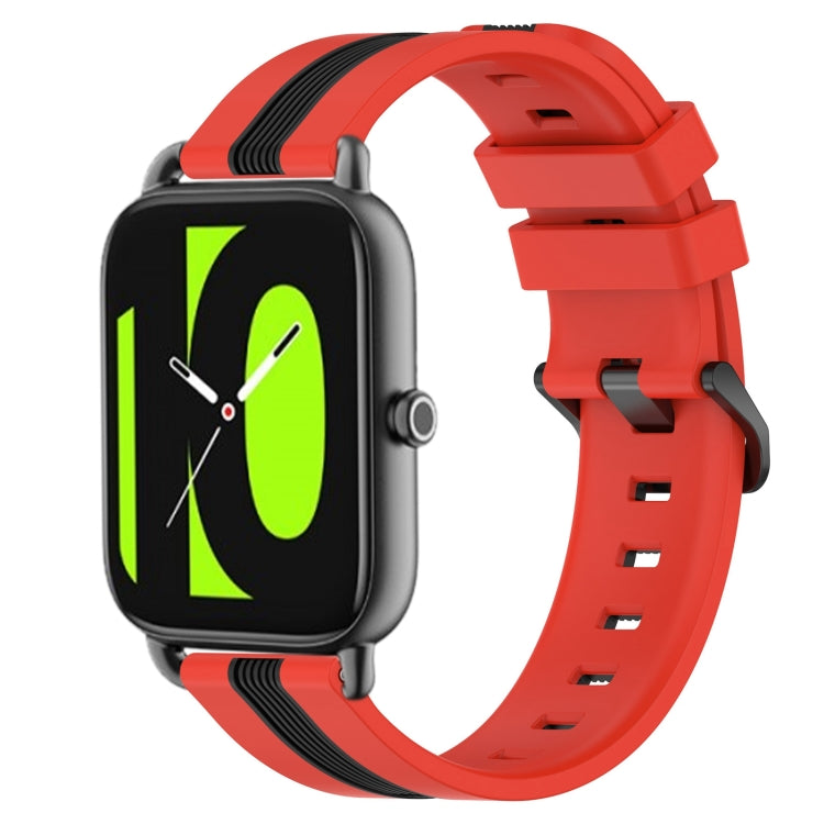 For Xiaomi Haylou RS4 LS12 22mm Vertical Two-Color Silicone Watch Band