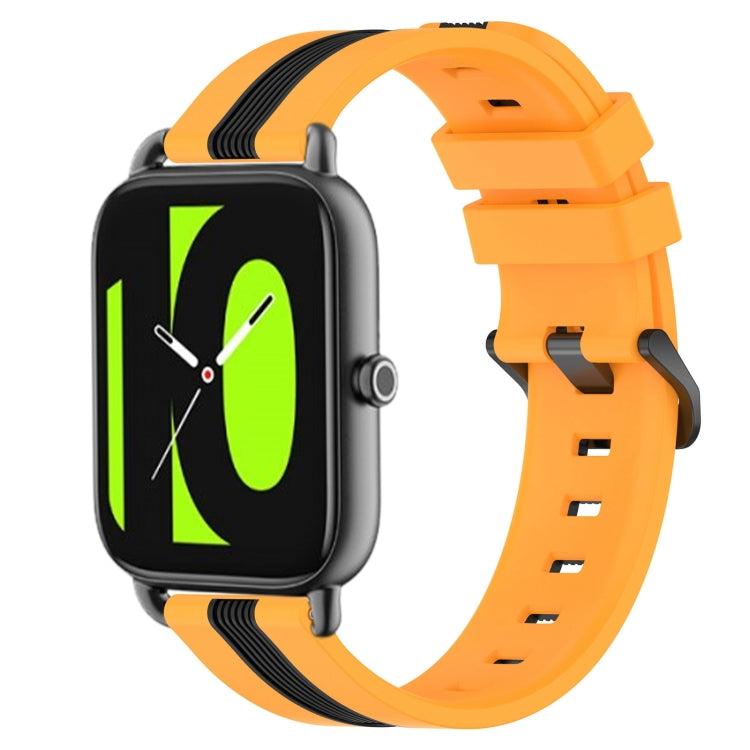 For Xiaomi Haylou RS4 LS12 22mm Vertical Two-Color Silicone Watch Band