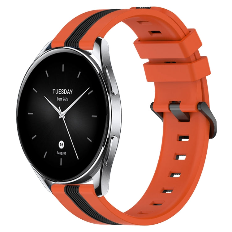 For Xiaomi MI Watch S2 42mm 22mm Vertical Two-Color Silicone Watch Band