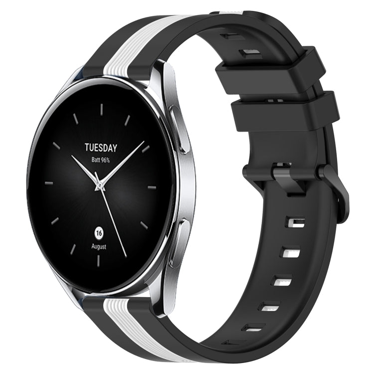 For Xiaomi MI Watch S2 42mm 22mm Vertical Two-Color Silicone Watch Band