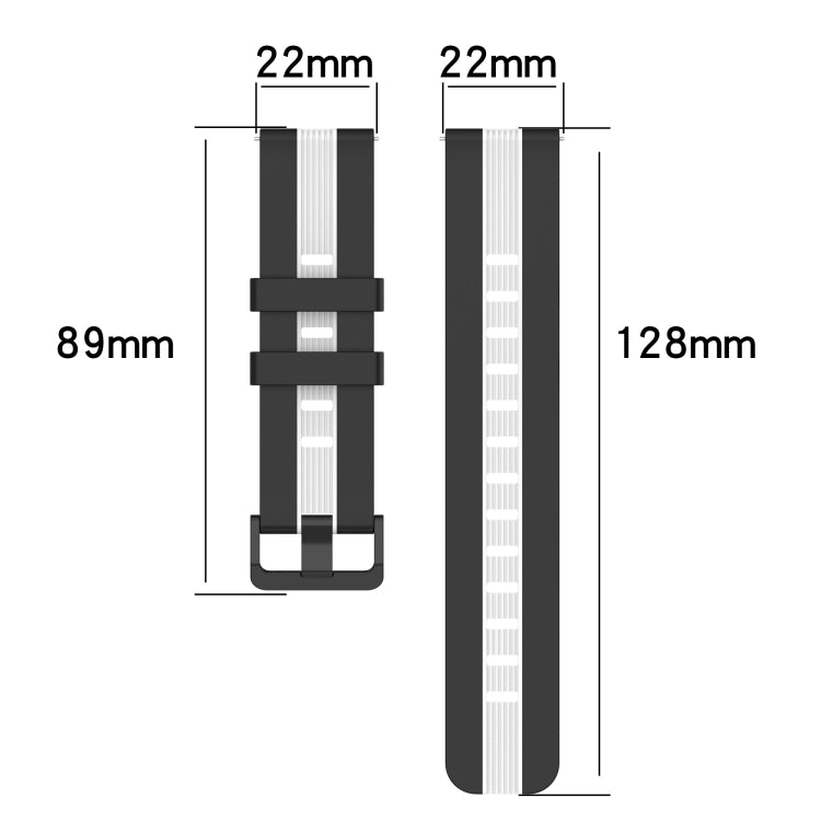 For Xiaomi MI Watch S2 42mm 22mm Vertical Two-Color Silicone Watch Band